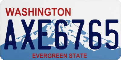 WA license plate AXE6765