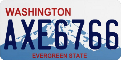 WA license plate AXE6766