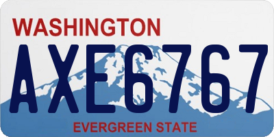 WA license plate AXE6767
