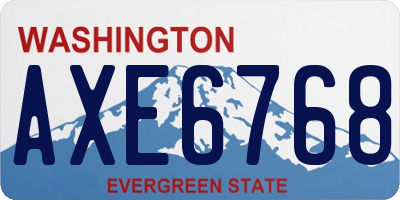 WA license plate AXE6768