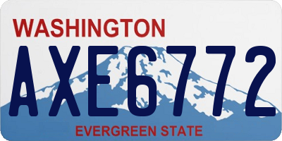 WA license plate AXE6772