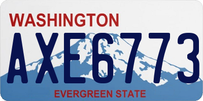WA license plate AXE6773