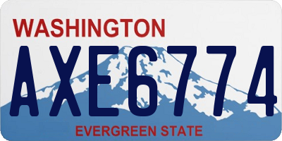 WA license plate AXE6774