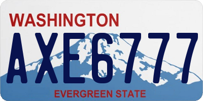WA license plate AXE6777