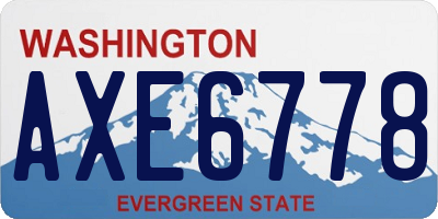 WA license plate AXE6778