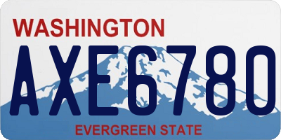 WA license plate AXE6780