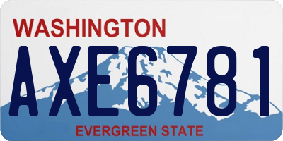 WA license plate AXE6781