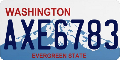 WA license plate AXE6783