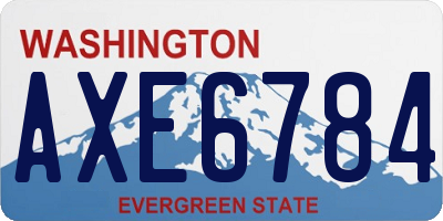 WA license plate AXE6784