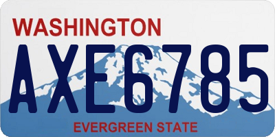 WA license plate AXE6785