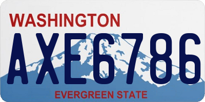 WA license plate AXE6786