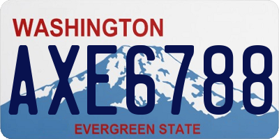 WA license plate AXE6788
