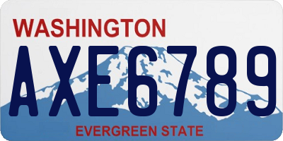 WA license plate AXE6789
