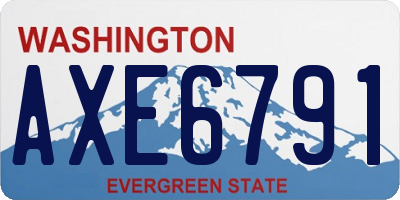 WA license plate AXE6791