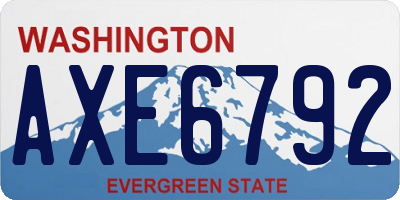WA license plate AXE6792