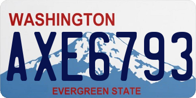 WA license plate AXE6793