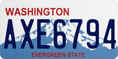 WA license plate AXE6794