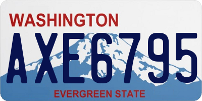WA license plate AXE6795