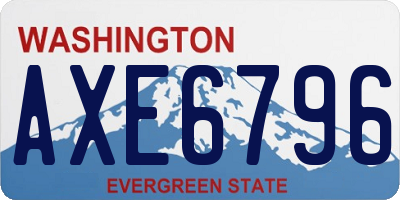 WA license plate AXE6796