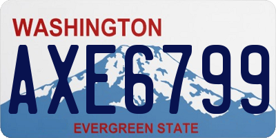 WA license plate AXE6799