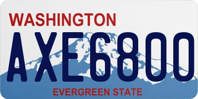 WA license plate AXE6800