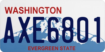 WA license plate AXE6801