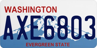 WA license plate AXE6803