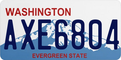 WA license plate AXE6804