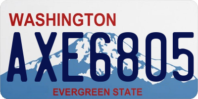 WA license plate AXE6805