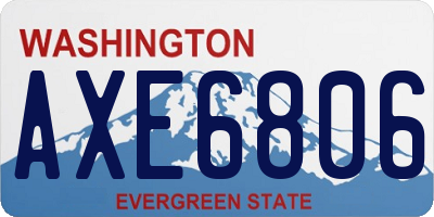 WA license plate AXE6806