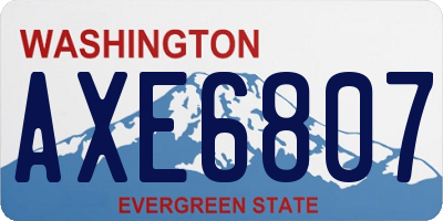 WA license plate AXE6807