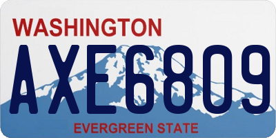 WA license plate AXE6809