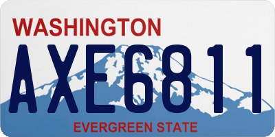 WA license plate AXE6811