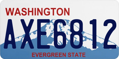 WA license plate AXE6812