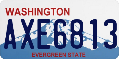 WA license plate AXE6813