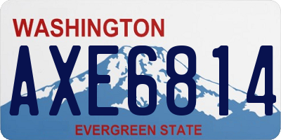 WA license plate AXE6814
