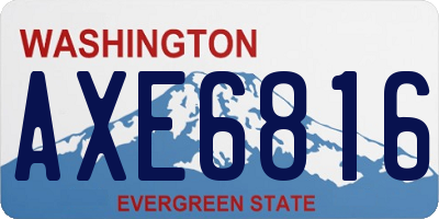 WA license plate AXE6816