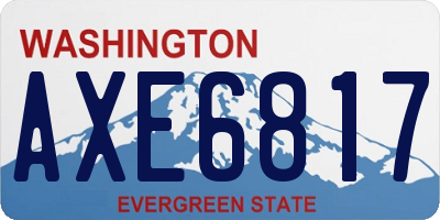 WA license plate AXE6817