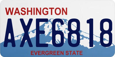 WA license plate AXE6818