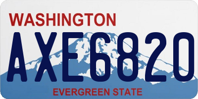 WA license plate AXE6820