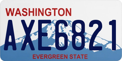 WA license plate AXE6821
