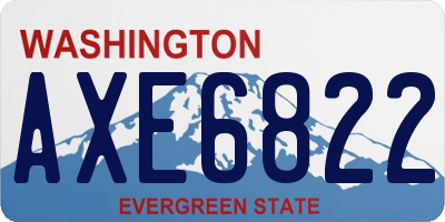WA license plate AXE6822