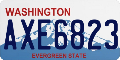 WA license plate AXE6823