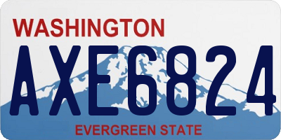 WA license plate AXE6824