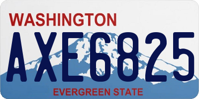 WA license plate AXE6825
