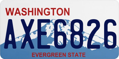WA license plate AXE6826