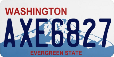 WA license plate AXE6827