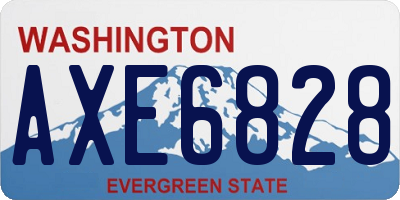 WA license plate AXE6828