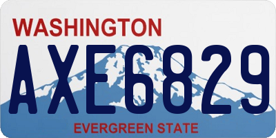 WA license plate AXE6829