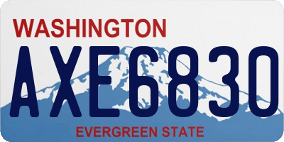 WA license plate AXE6830